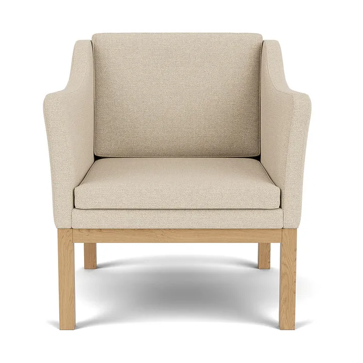 Sillón con reposabrazos L46 MK155 easy chair - Roble lacado-tela beige - FDB Møbler