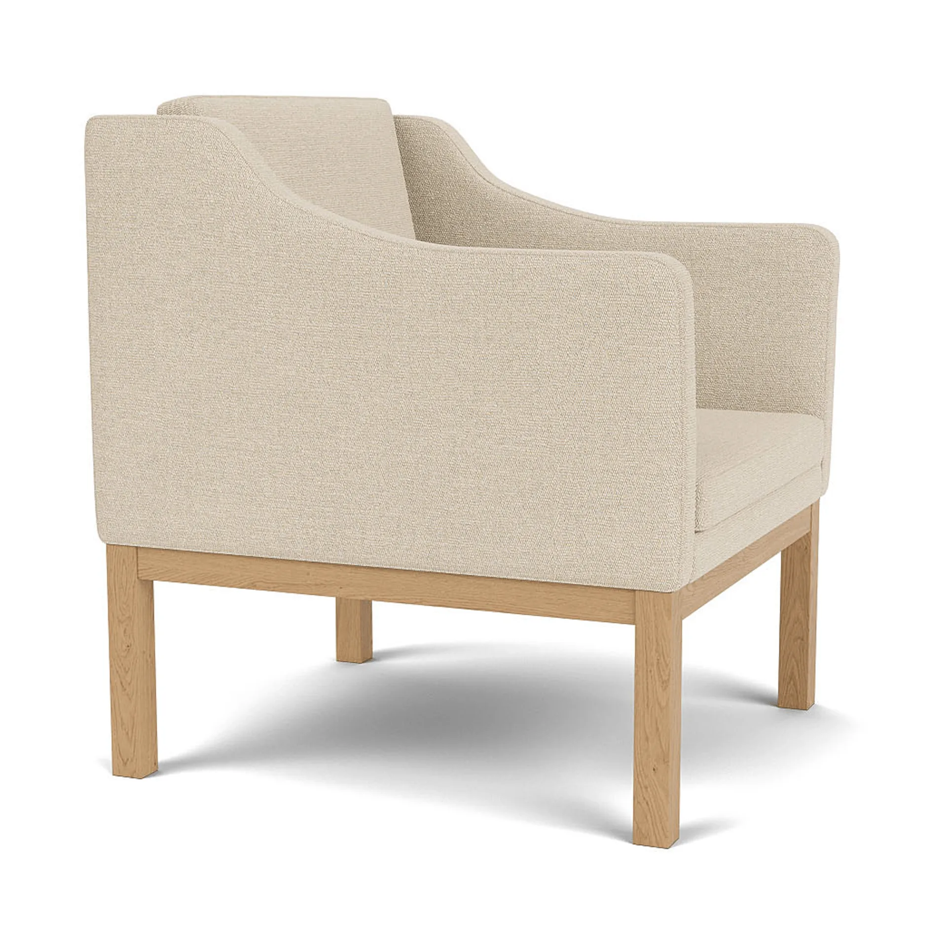 Sillón con reposabrazos L46 MK155 easy chair, Roble lacado-tela beige FDB Møbler