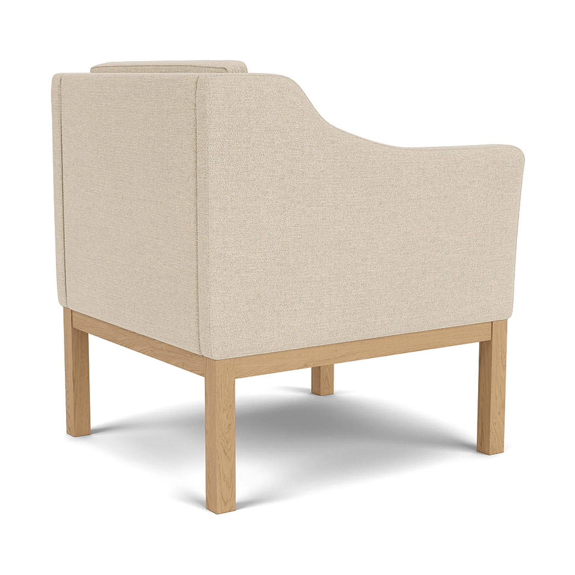 Sillón con reposabrazos L46 MK155 easy chair, Roble lacado-tela beige FDB Møbler