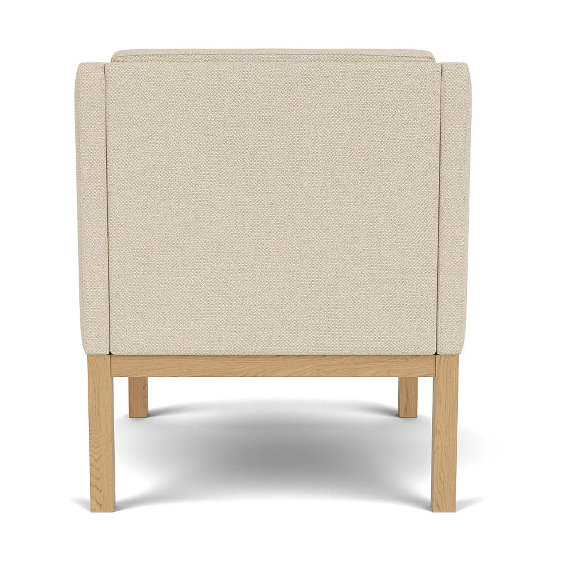 Sillón con reposabrazos L46 MK155 easy chair, Roble lacado-tela beige FDB Møbler