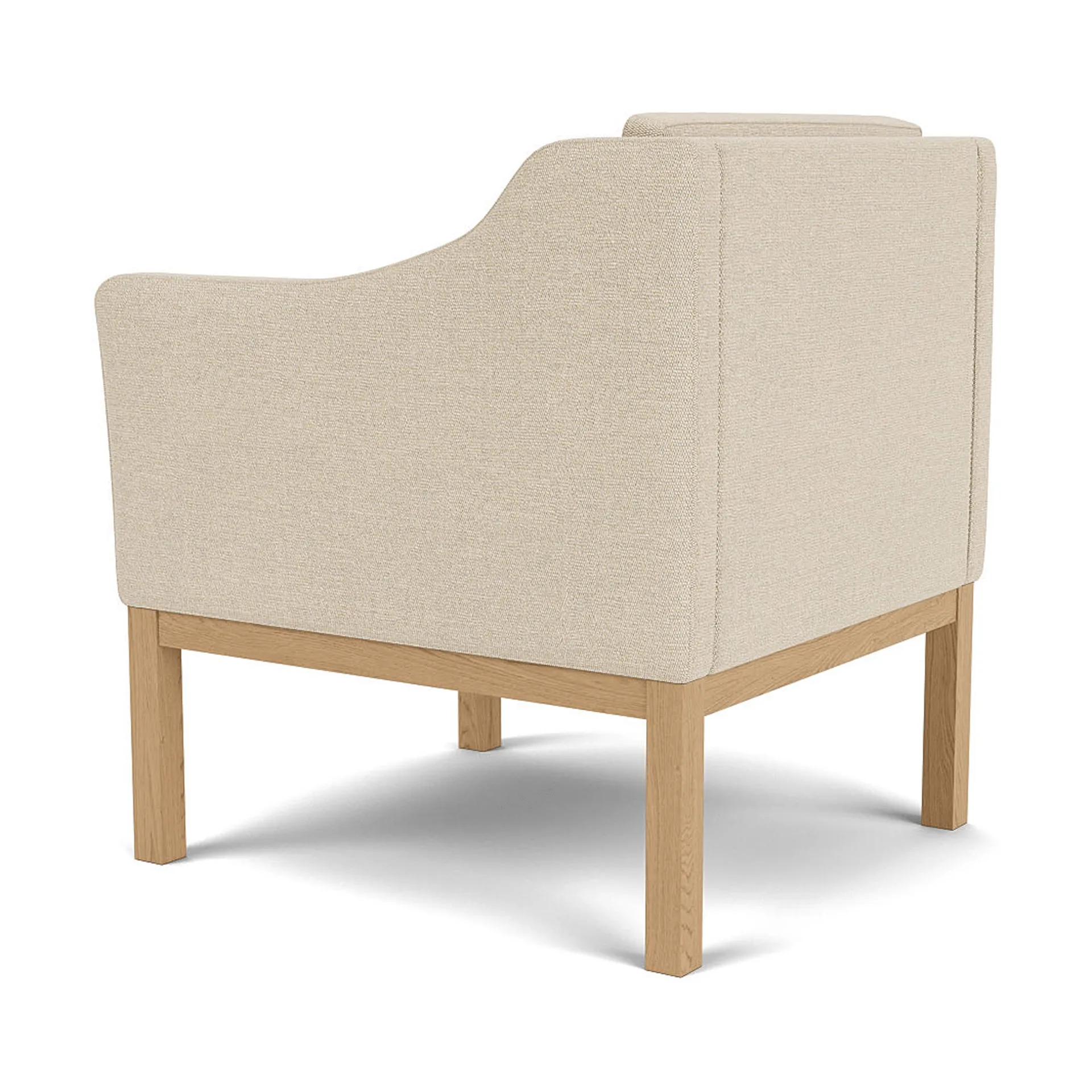 Sillón con reposabrazos L46 MK155 easy chair, Roble lacado-tela beige FDB Møbler