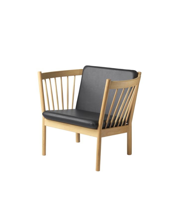 Sillón J146, Oak nature lacquered-black leather FDB Møbler