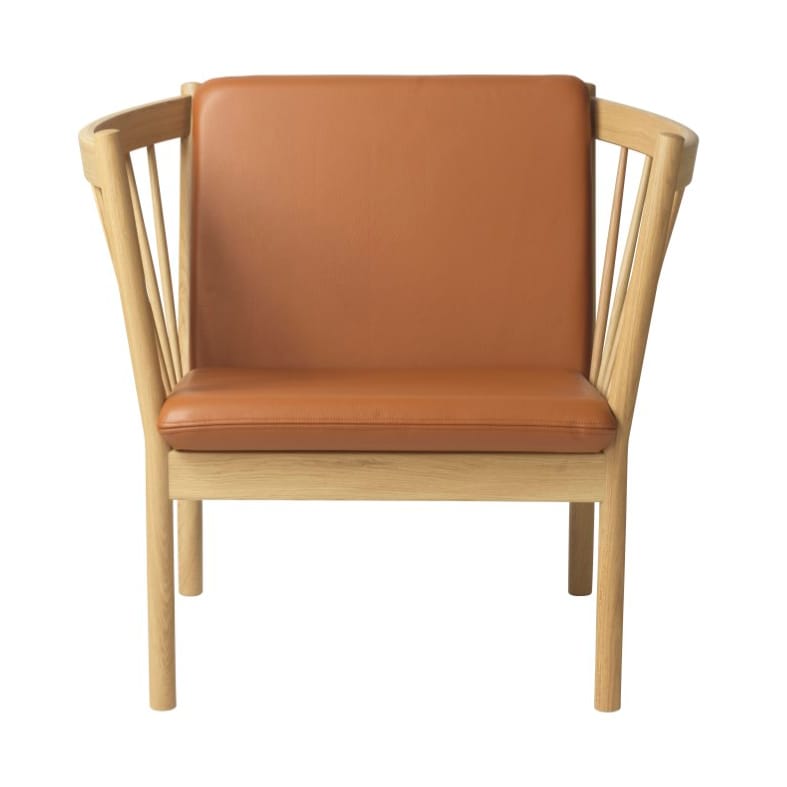 Sillón J146, Oak nature lacquered-cognac leather FDB Møbler