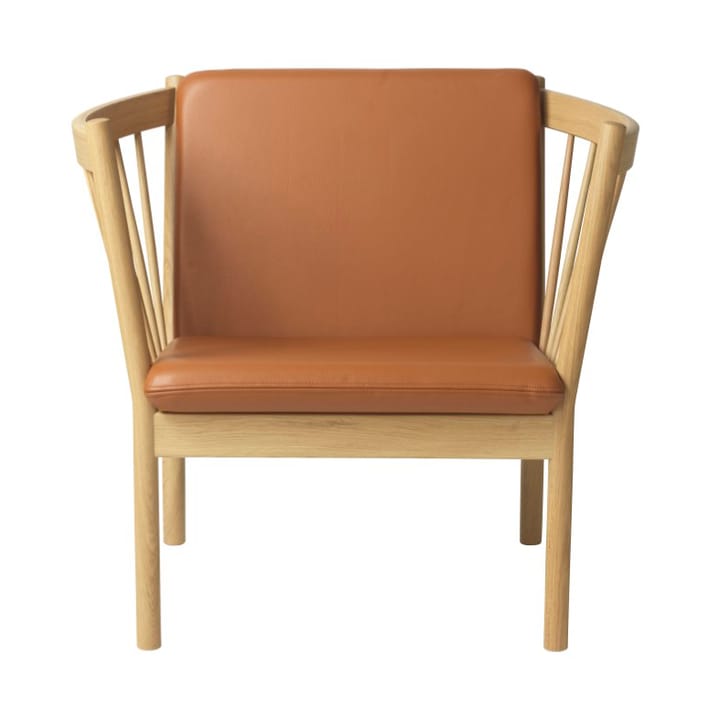 Sillón J146 - Oak nature lacquered-cognac leather - FDB Møbler