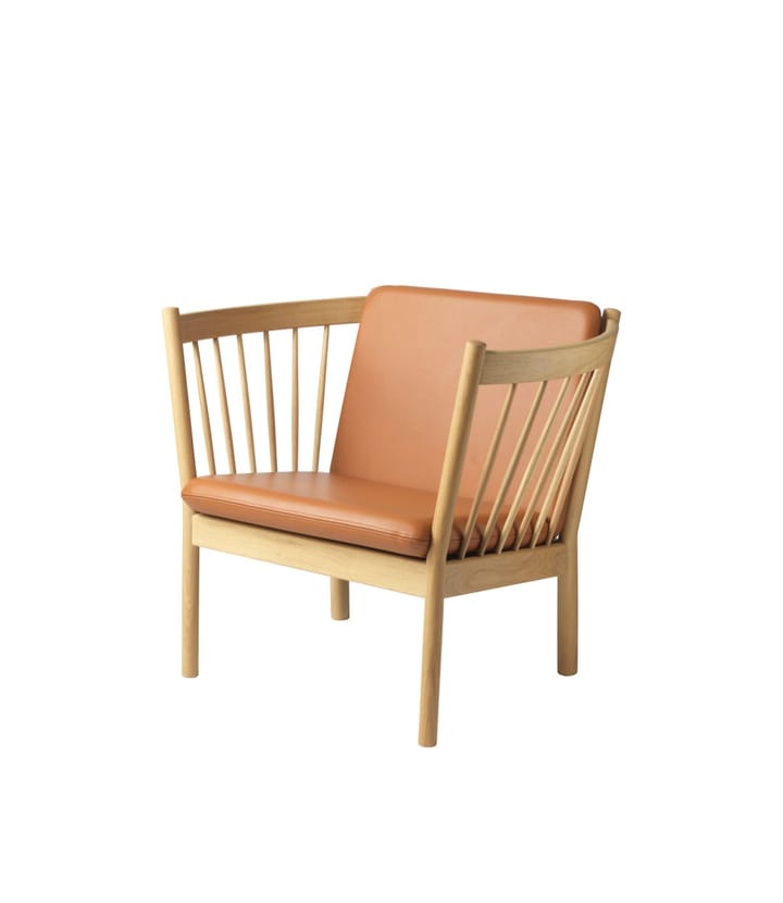 Sillón J146, Oak nature lacquered-cognac leather FDB Møbler