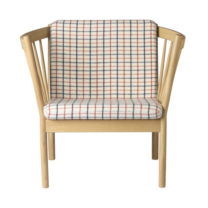 Sillón J146 - Oak nature lacquered-red diced - FDB Møbler