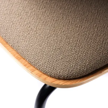 Sillón J183 Holmen con reposabrazos - Chapa de roble-patas negras-topo - FDB Møbler