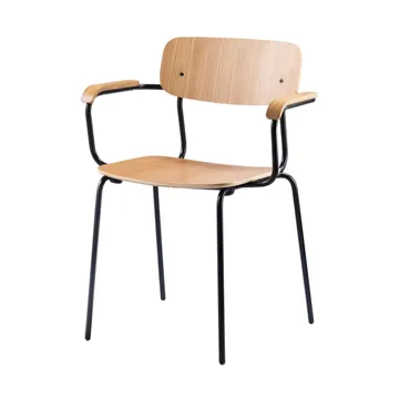 Sillón J183 Holmen con reposabrazos - Chapa de roble-patas negras - FDB Møbler