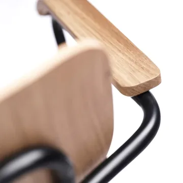 Sillón J183 Holmen con reposabrazos - Chapa de roble-patas negras - FDB Møbler