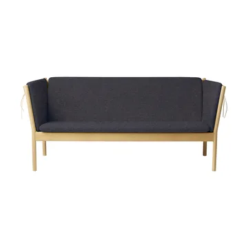 Sofá J149 - Tela gris oscuro-roble lacado, 3 plazas - FDB Møbler