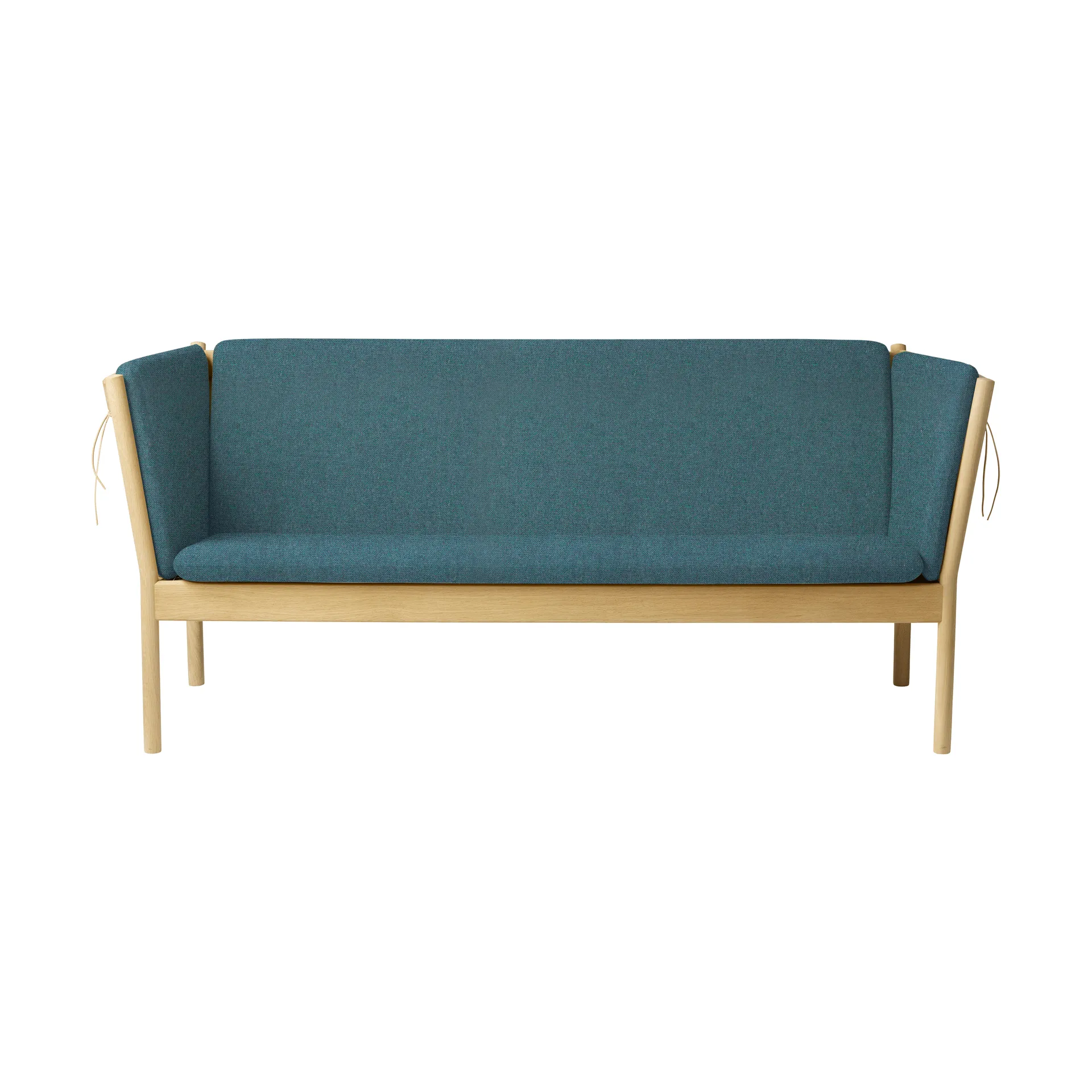 Sofá J149, Tela verde-roble lacado, 3 plazas FDB Møbler
