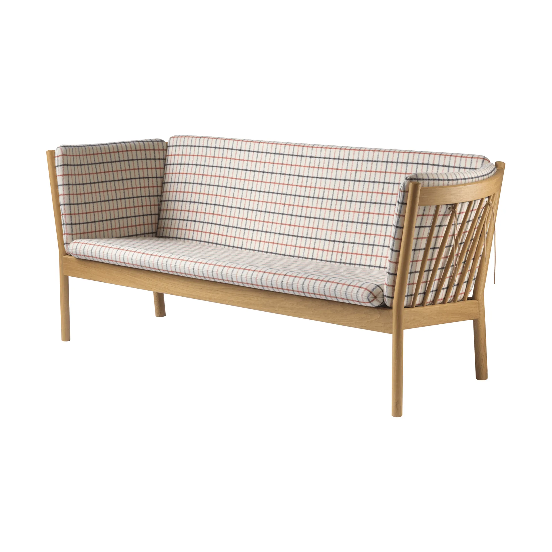 Sofá L45 MK154, Roble lacado-tela beige FDB Møbler