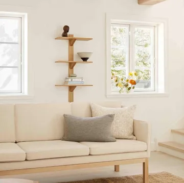 Sofá MK46 Mogens Koch de 3 plazas - Roble lacado-beige 90 - FDB Møbler