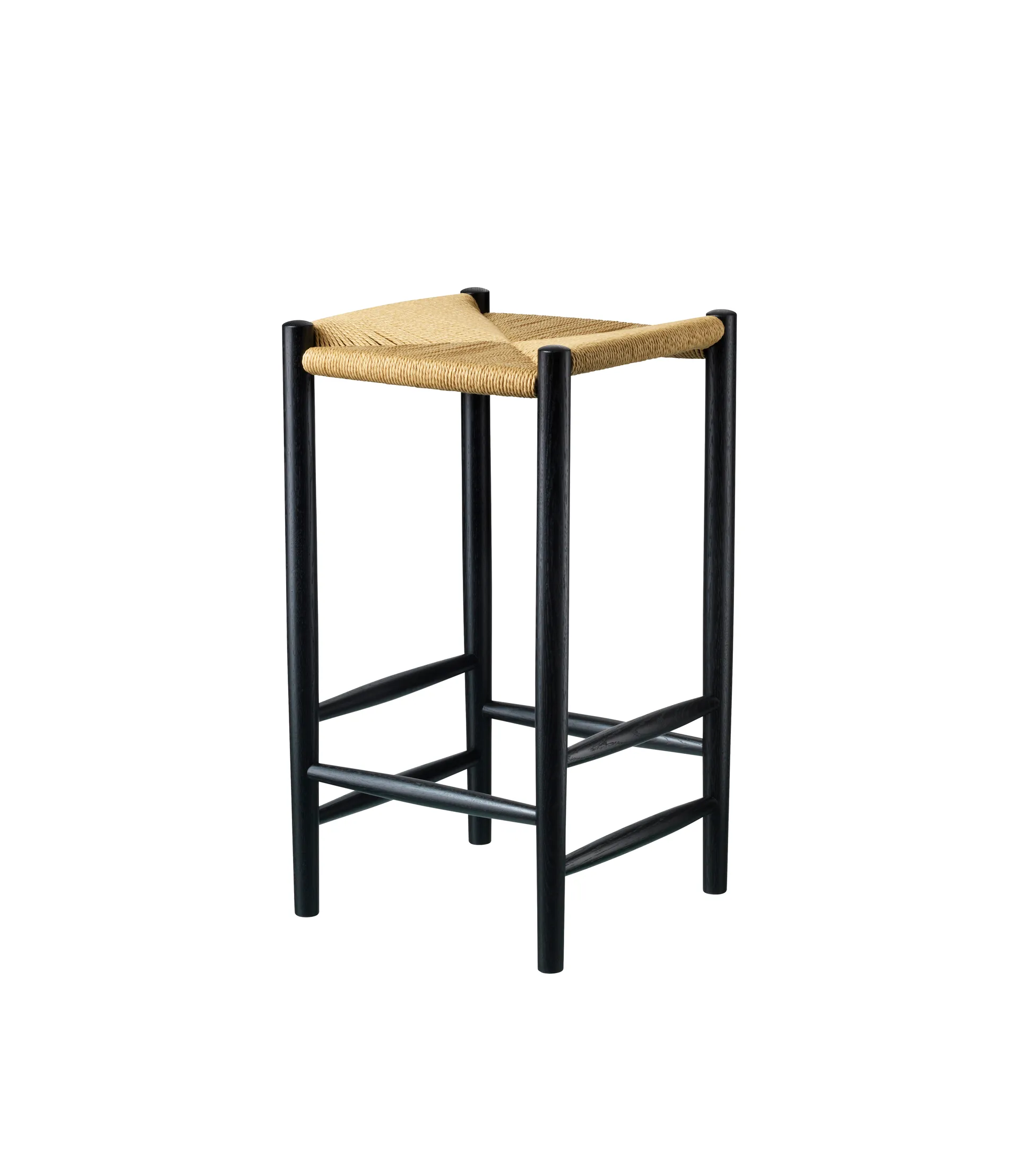 Taburete de bar J164C Counter Squared, Oak black painted-nature FDB Møbler