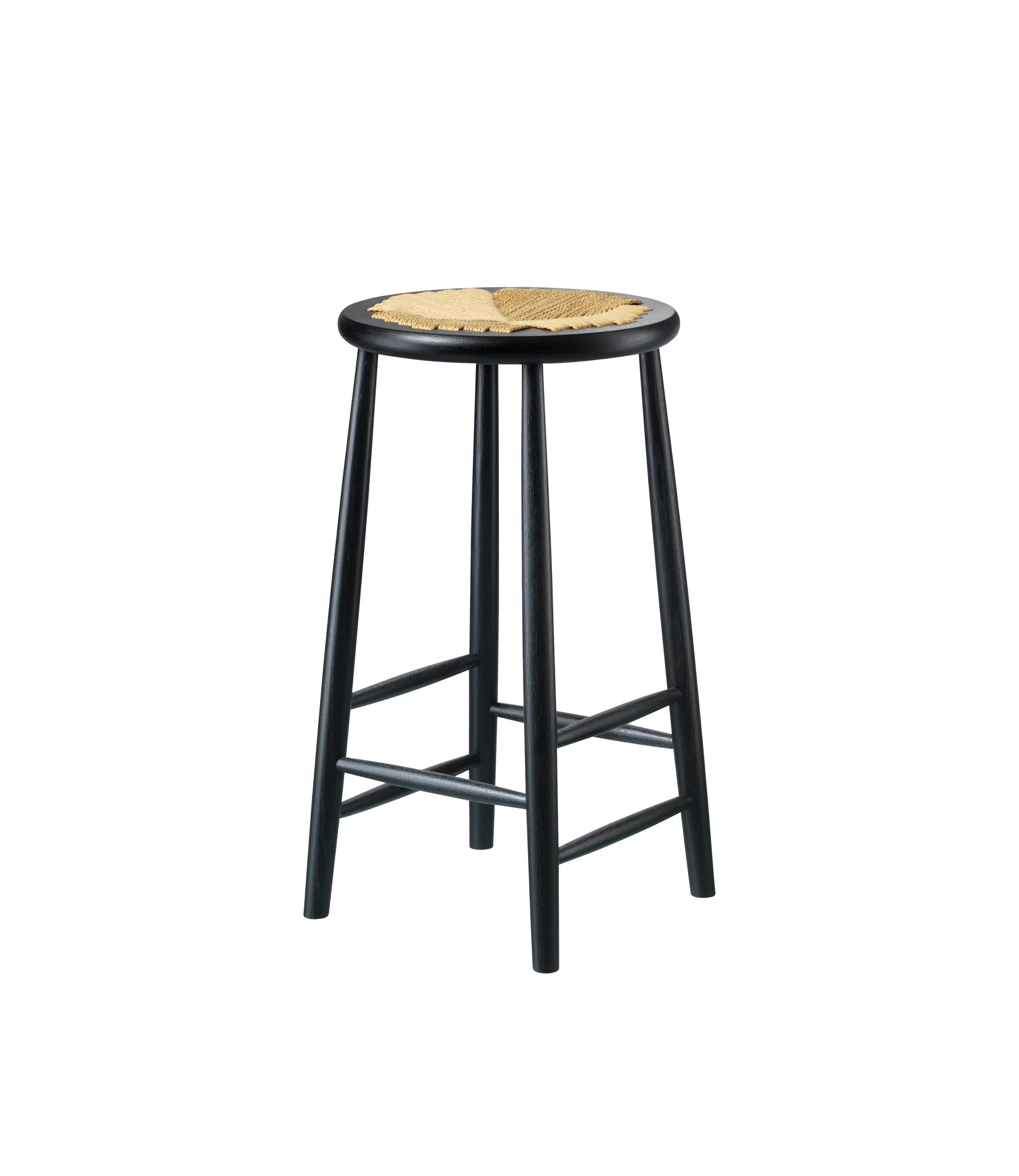 Taburete de bar J165C Counter Round, Oak black painted-nature FDB Møbler