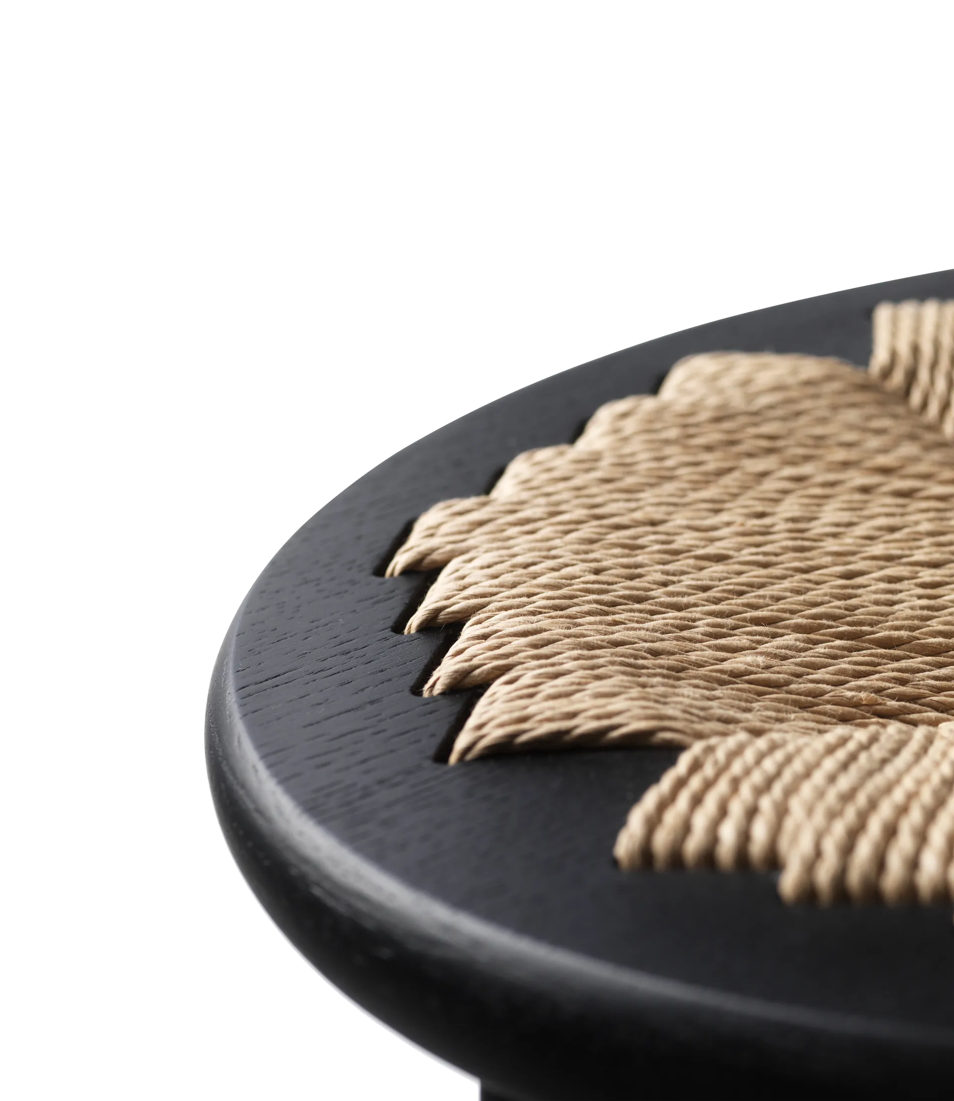 Taburete de bar J165C Counter Round, Oak black painted-nature FDB Møbler