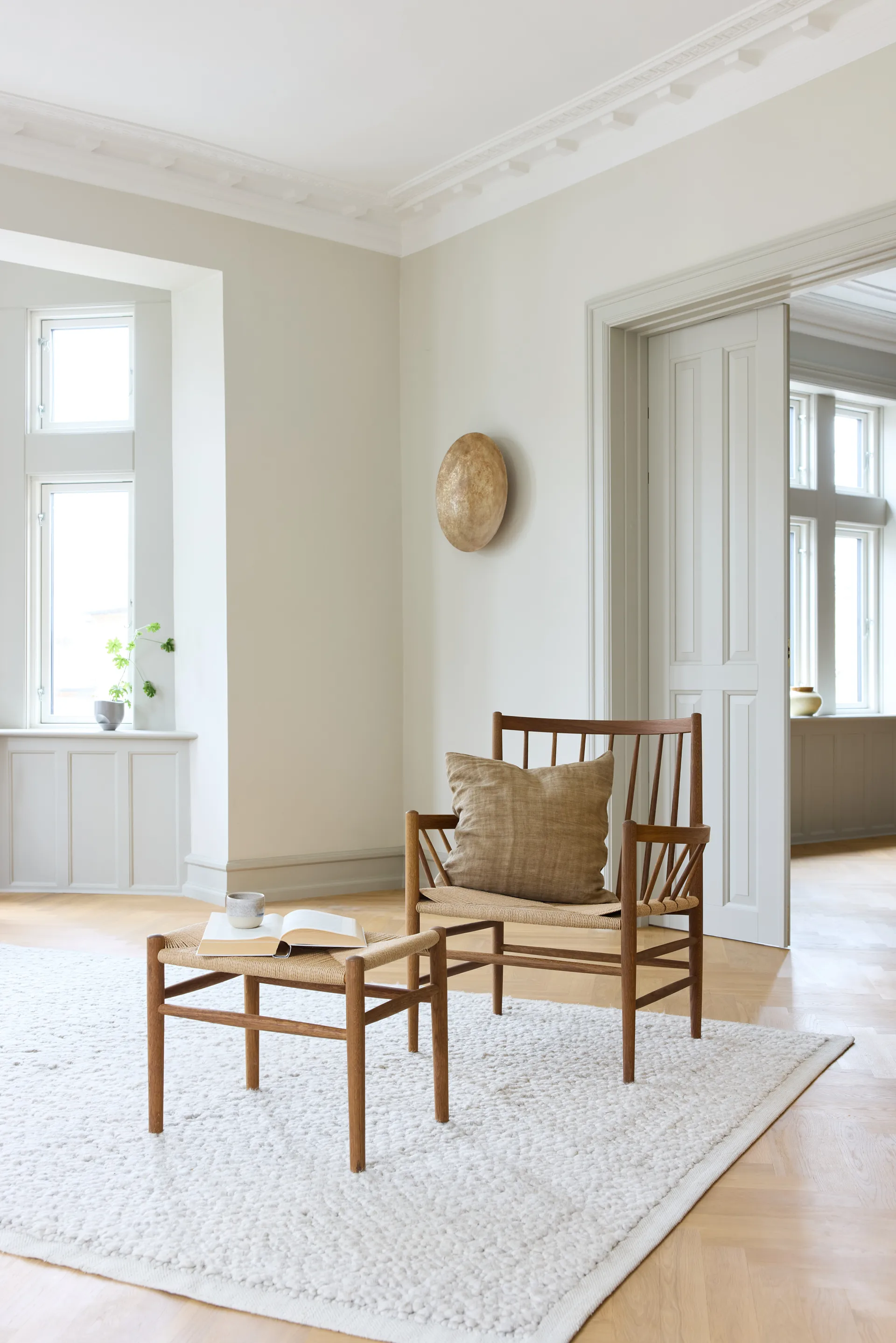 Taburete J84, Smoked oak oiled-nature FDB Møbler