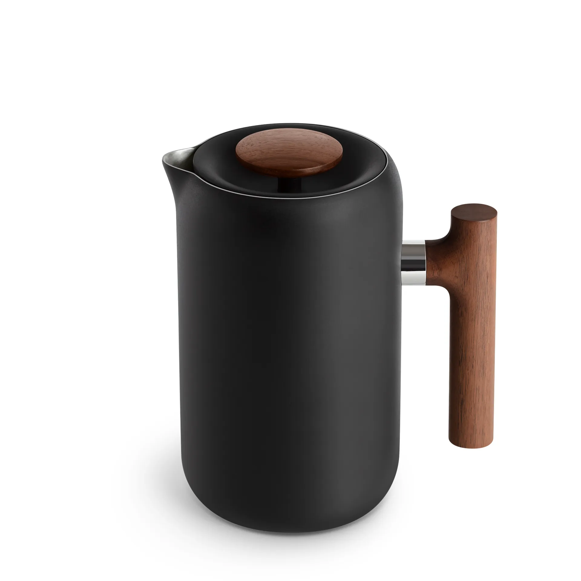 Cafetera de prensa Clara 70,9 cl, Matte black-walnut Fellow