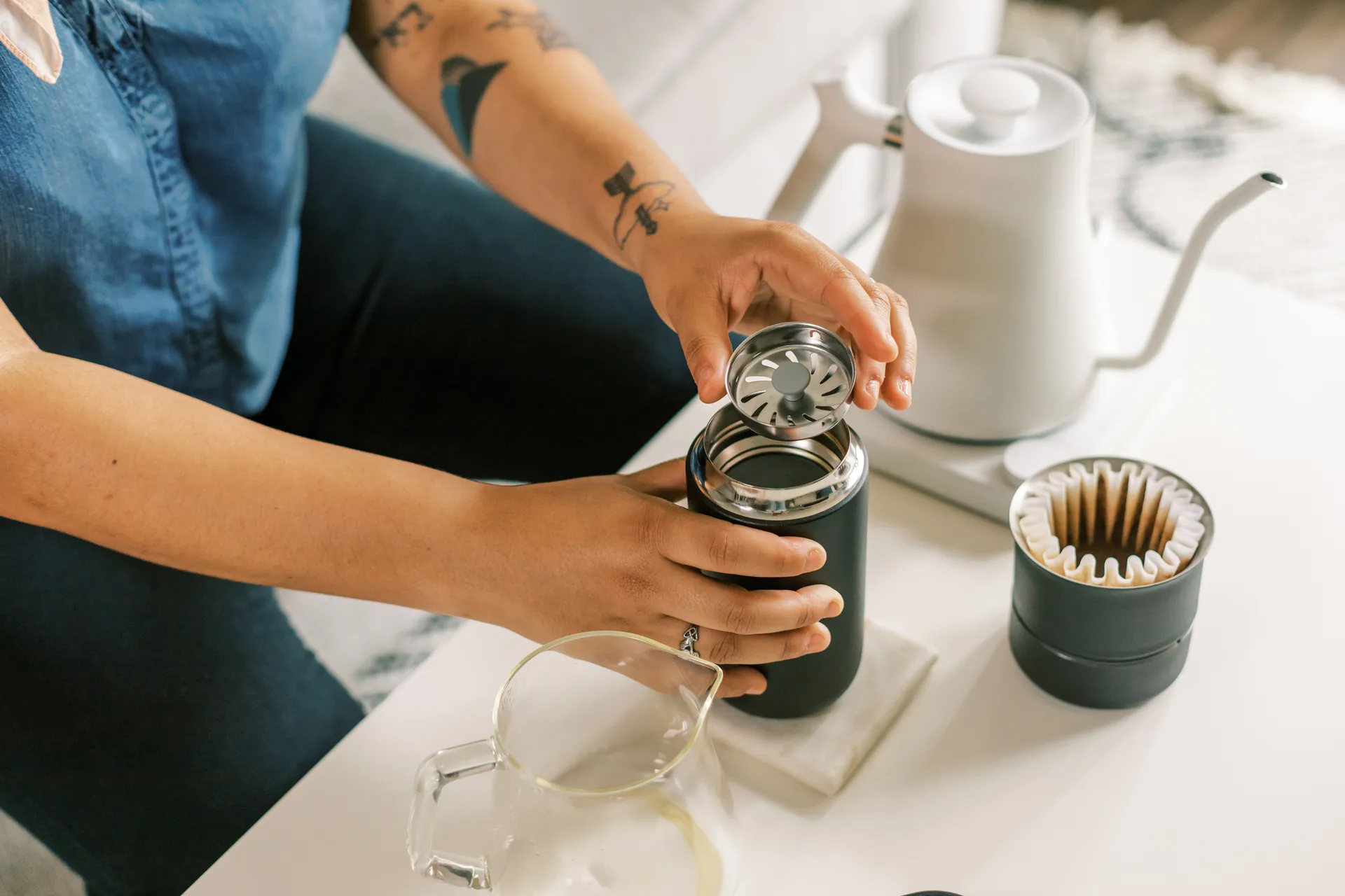 Taza térmica Carter con protección contra salpicaduras 47 cl, Matte black Fellow