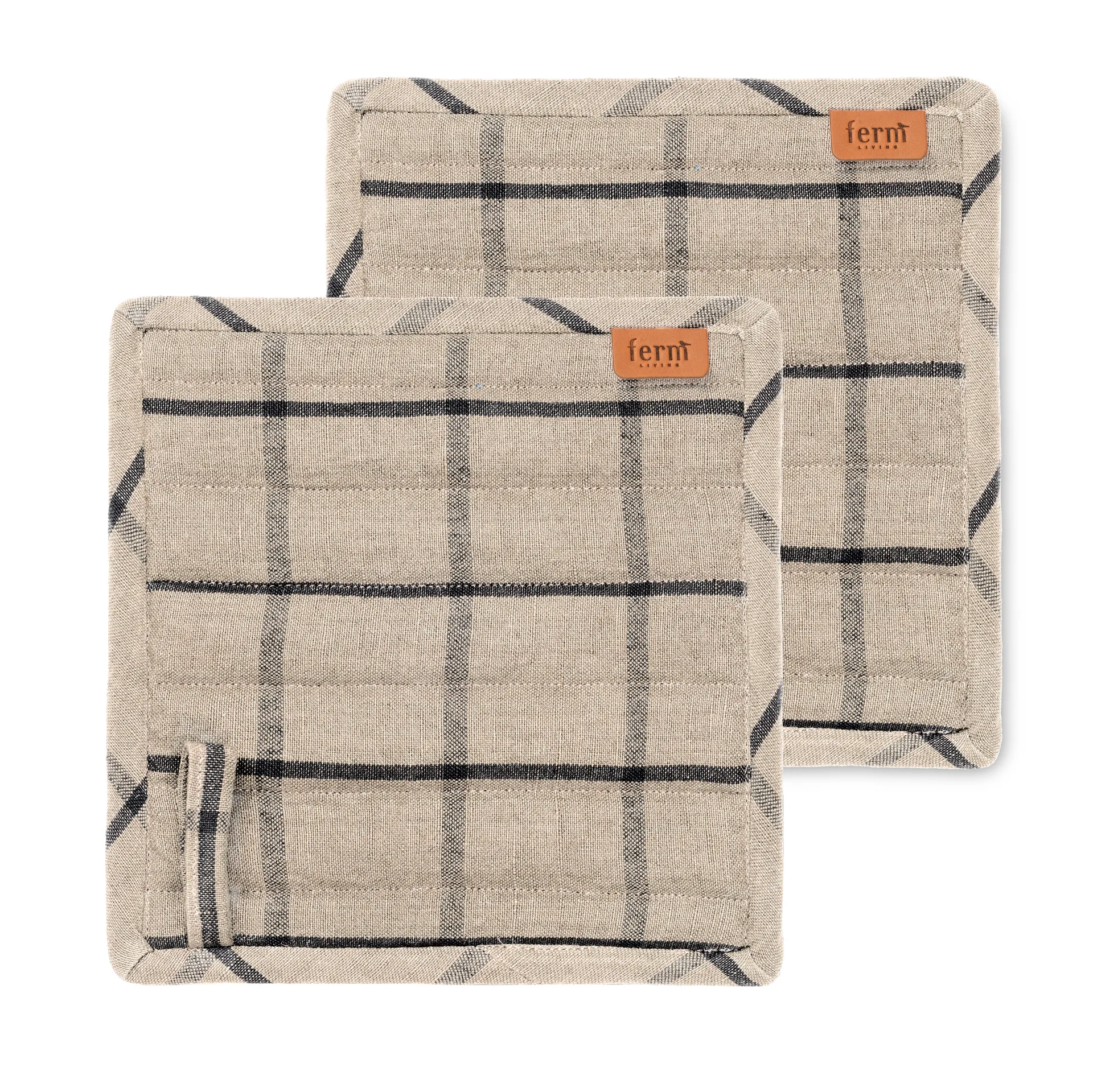 2 Agarradores Hale, Sand-negro Ferm Living