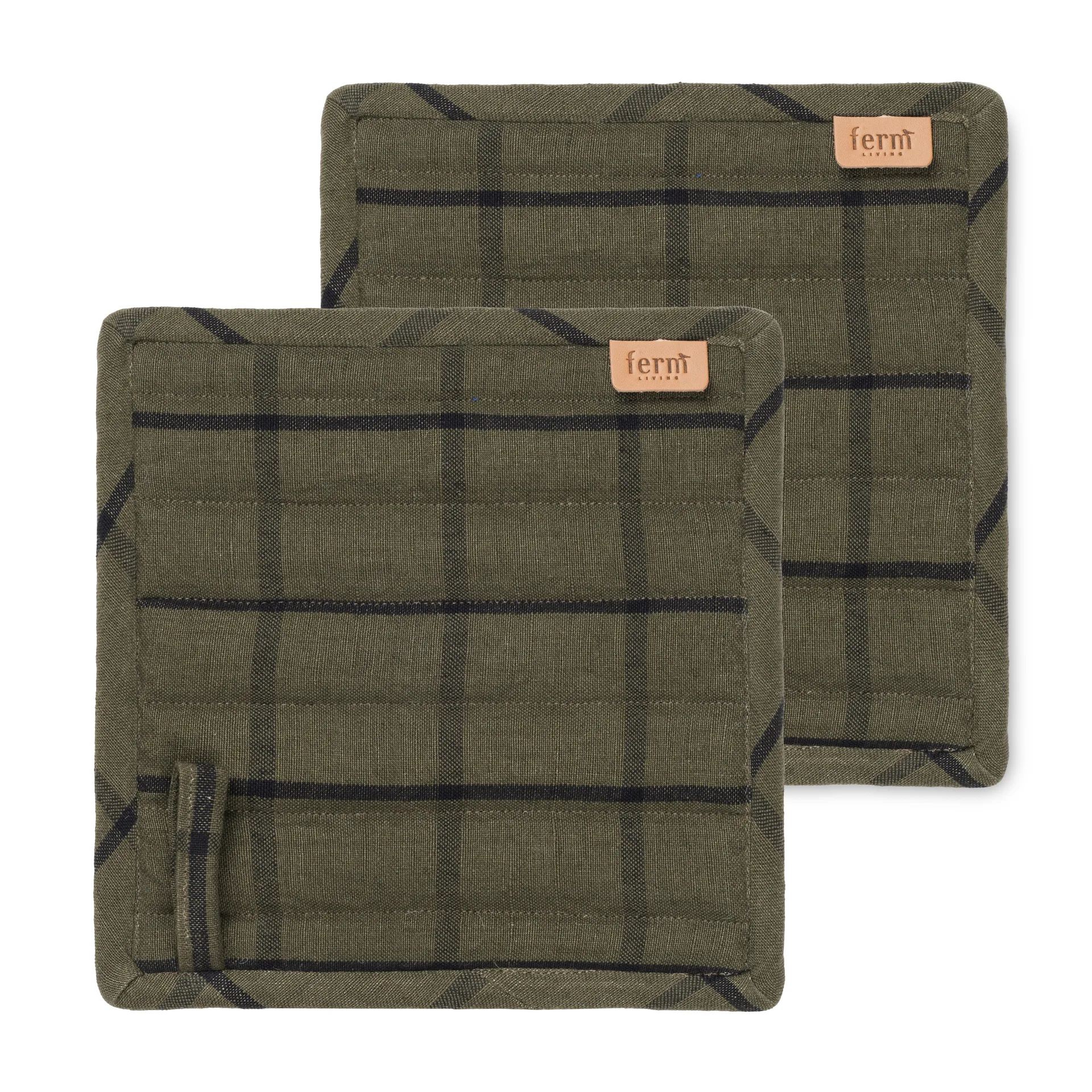 2 Agarradores Hale, verde-negro Ferm Living