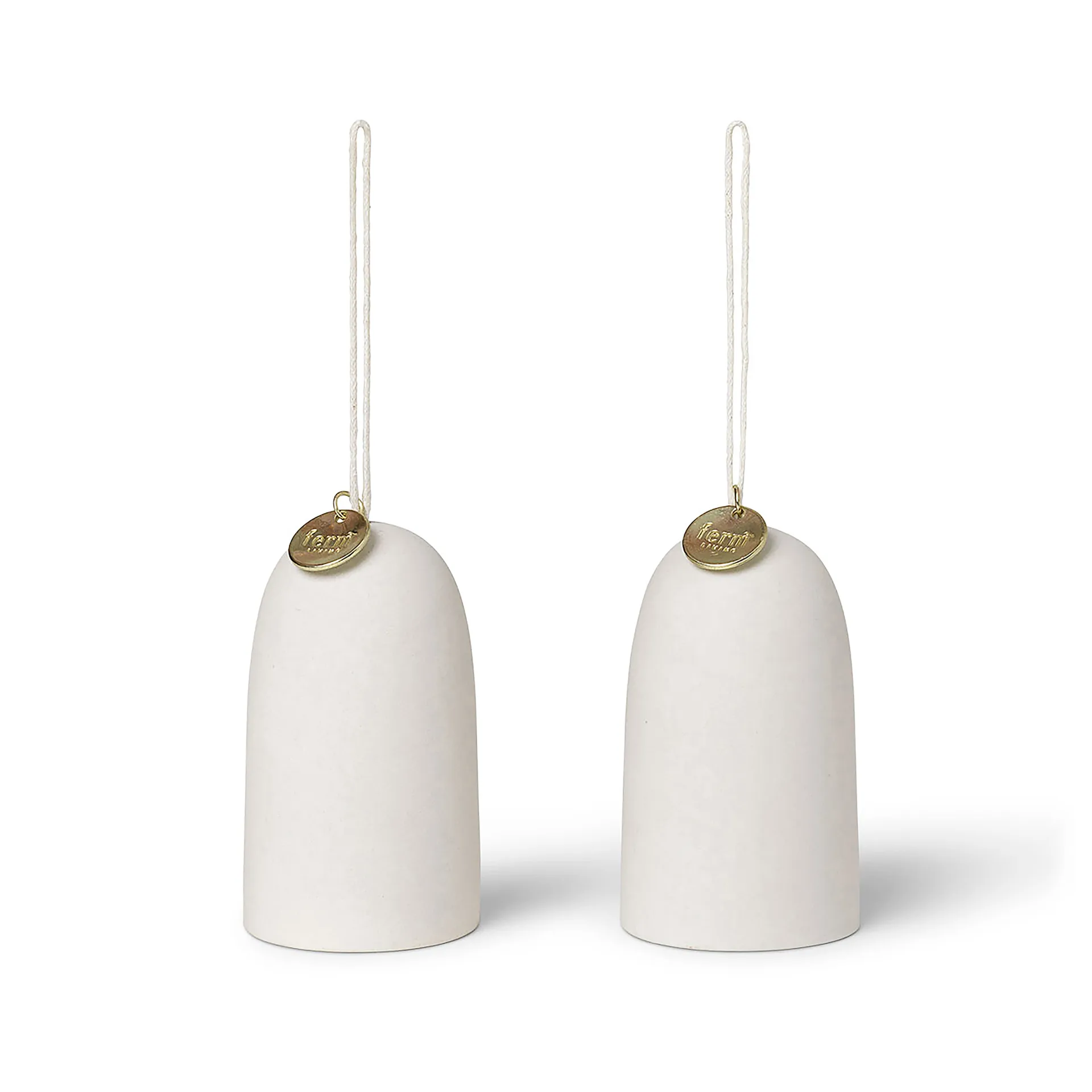 2 Colgantes de navidad Bell klocka Ø4 cm, Off-white Ferm Living