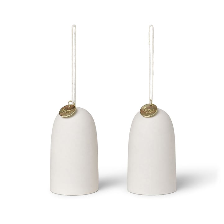2 Colgantes de navidad Bell klocka Ø4 cm - Off-white - Ferm Living