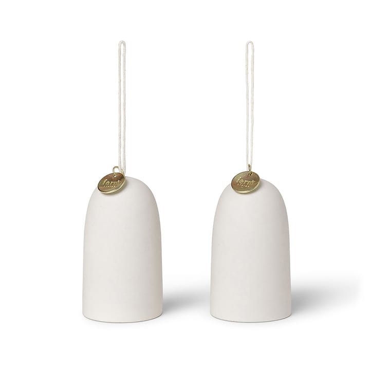 2 Colgantes de navidad Bell klocka Ø4 cm - Off-white - ferm LIVING