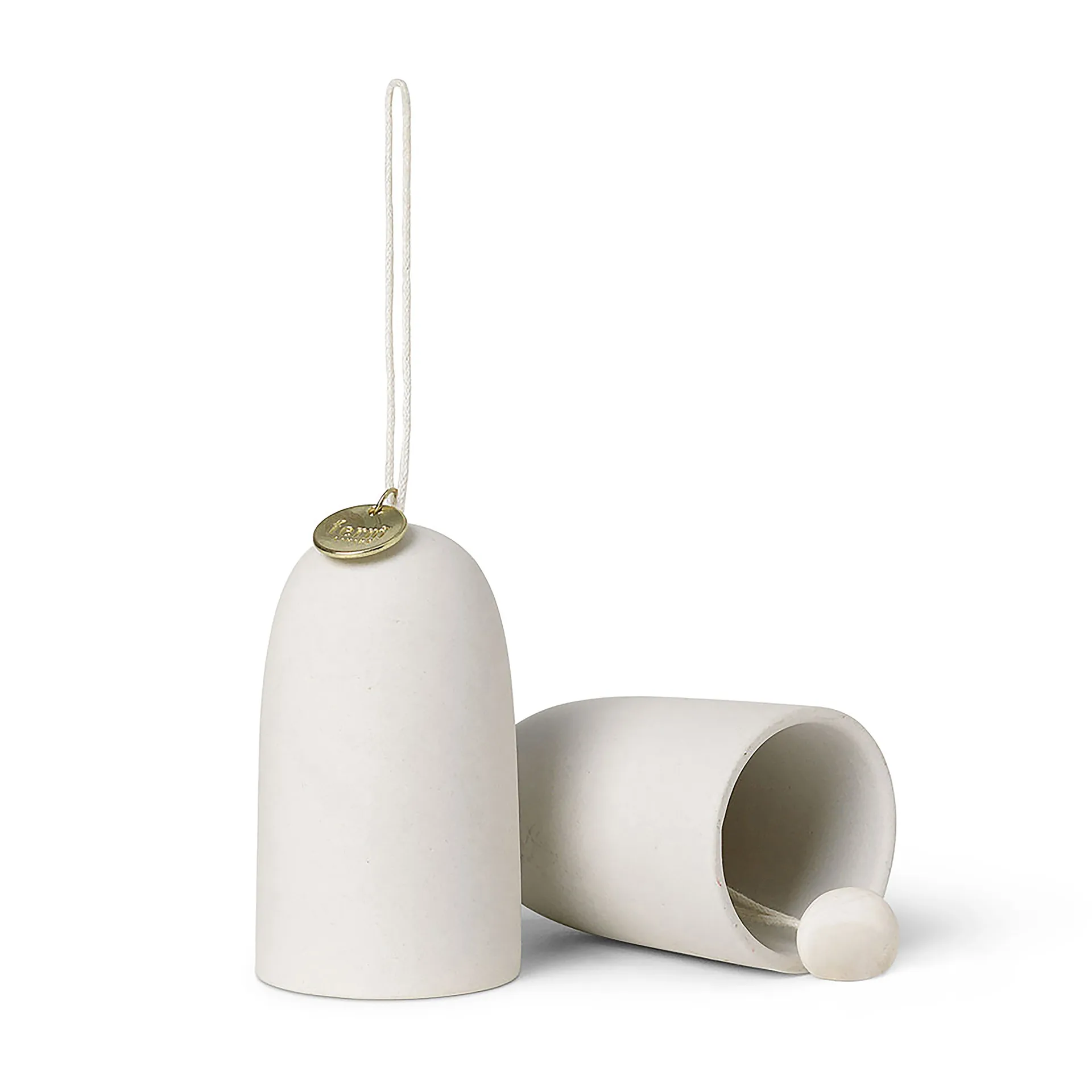 2 Colgantes de navidad Bell klocka Ø4 cm, Off-white Ferm Living