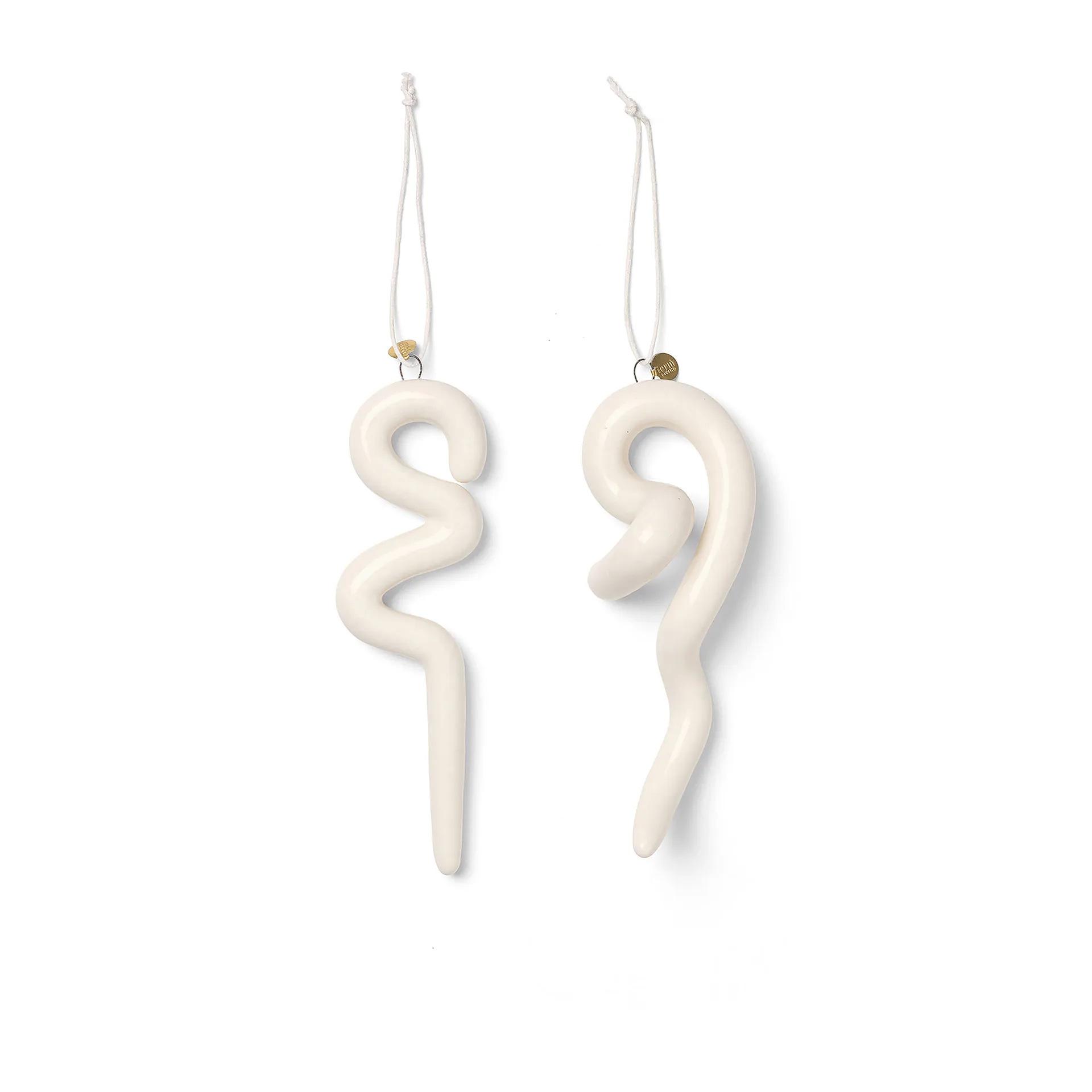 2 Colgantes de navidad Doodle 14,5 cm, Off-white Ferm Living
