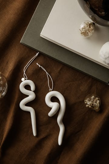 2 Colgantes de navidad Doodle 14,5 cm - Off-white - Ferm Living