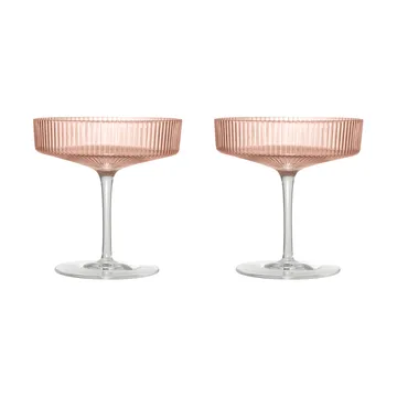 2 Copas de champán Ripple - Blush - Ferm Living
