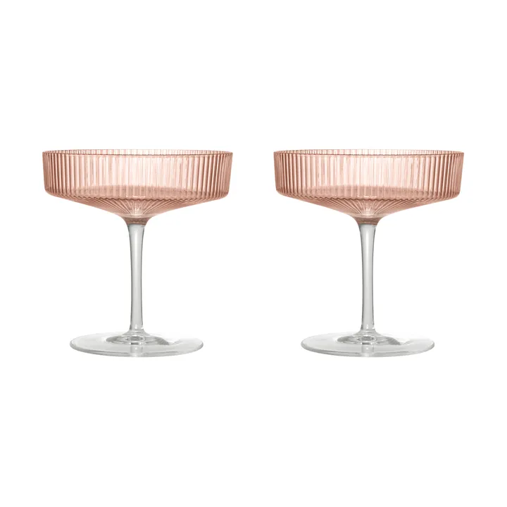 2 Copas de champán Ripple - Blush - Ferm Living