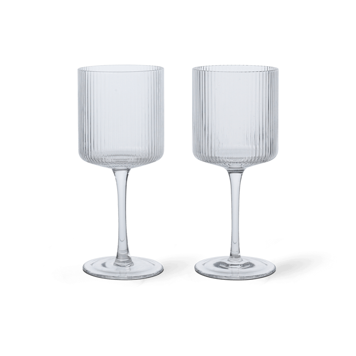 2 Copas de vino blanco Ripple 26 cl - Clear - Ferm Living