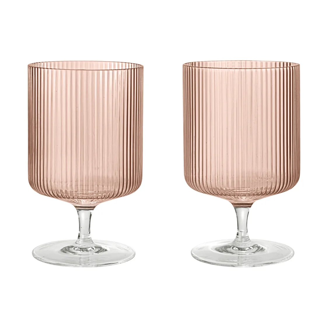 2 Copas de vino Ripple, Blush Ferm Living