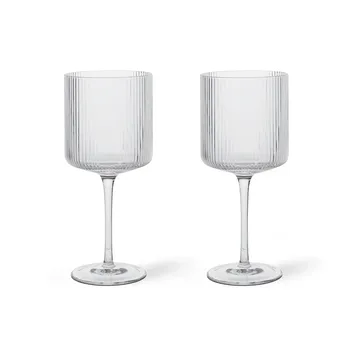 2 Copas de vino tinto Ripple 32,5 cl - Clear - Ferm Living