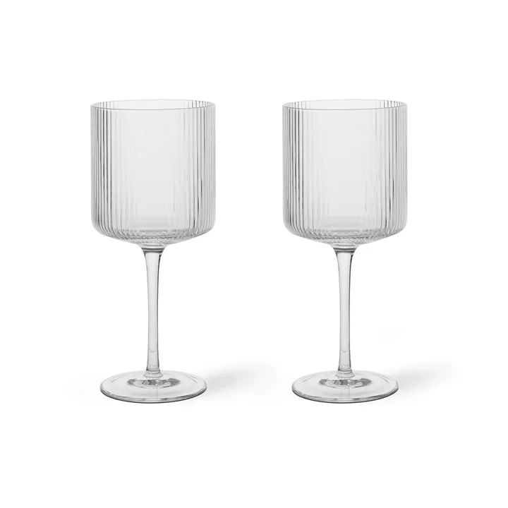 2 Copas de vino tinto Ripple 32,5 cl - Clear - Ferm Living