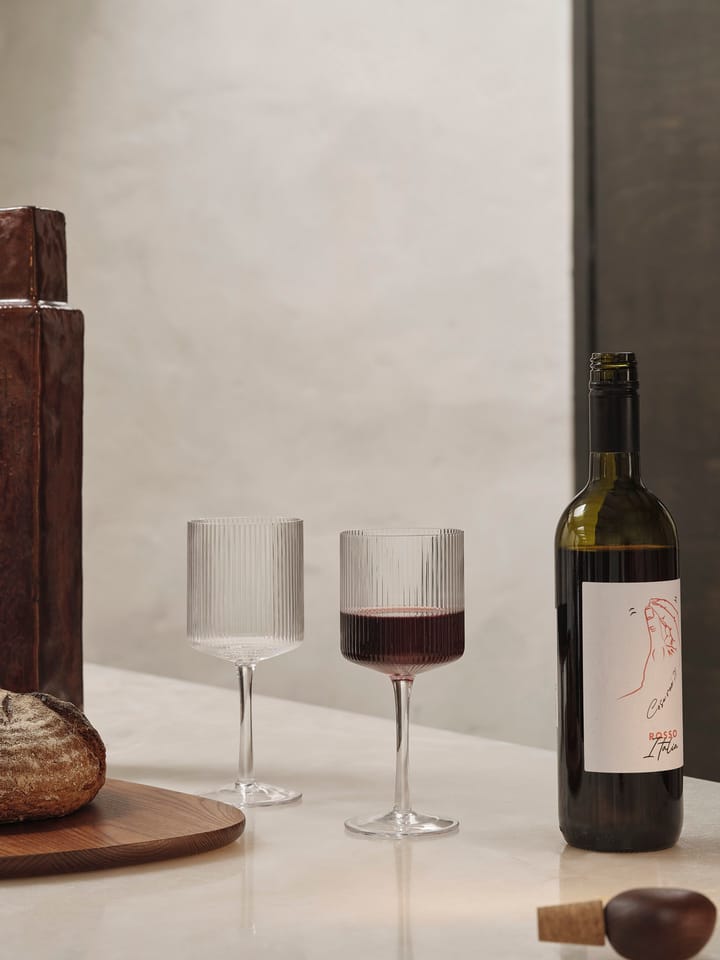 2 Copas de vino tinto Ripple 32,5 cl, Clear Ferm Living
