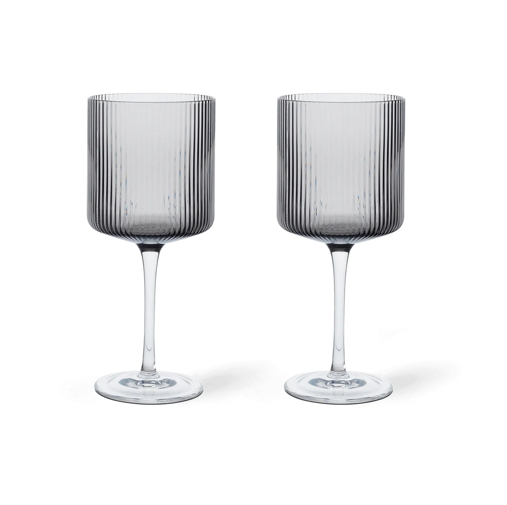 2 Copas de vino tinto Ripple 32,5 cl, Smoked grey Ferm Living