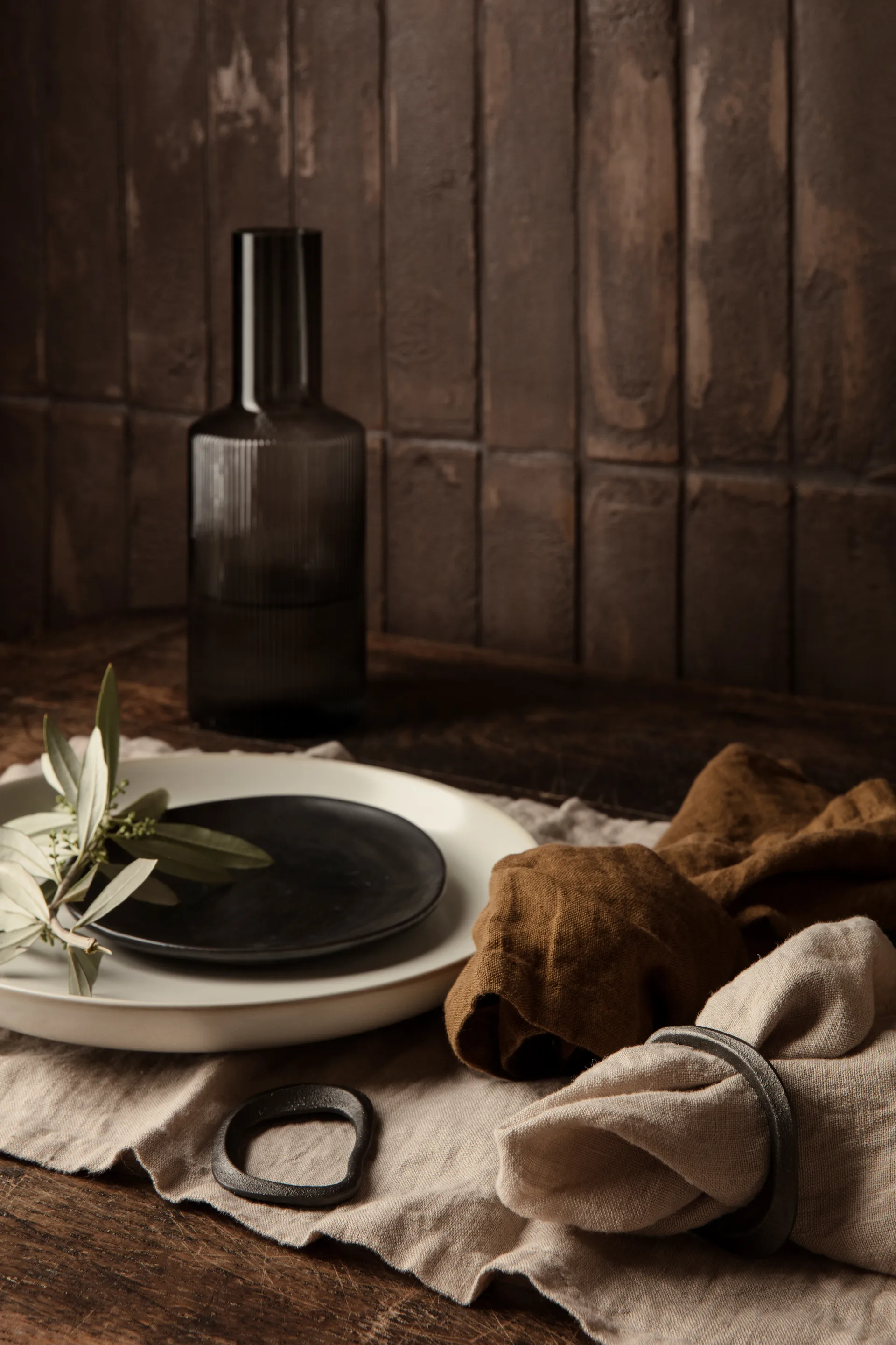2 Servilletas de lino Ferm Living, Natural Ferm Living