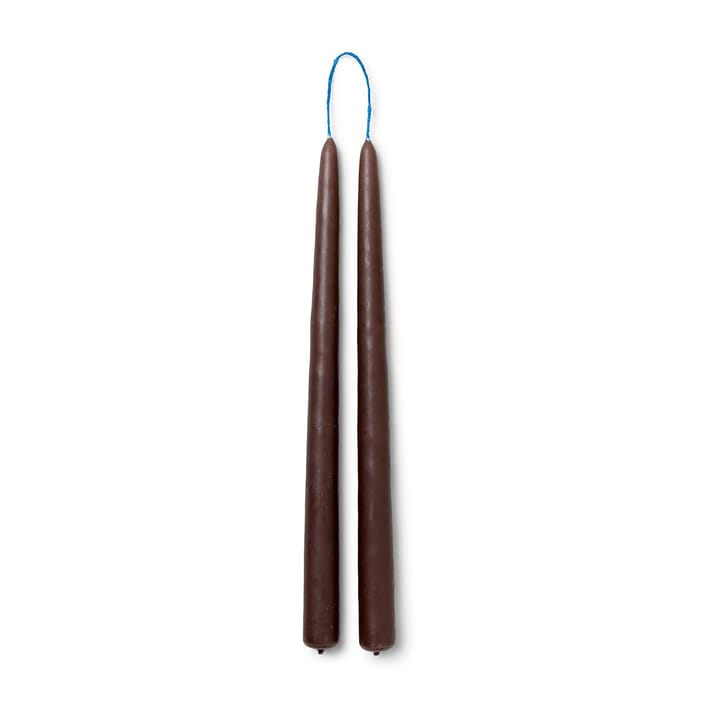 2 Velas hechas a mano dipped candles 30 cm, Brown Ferm Living