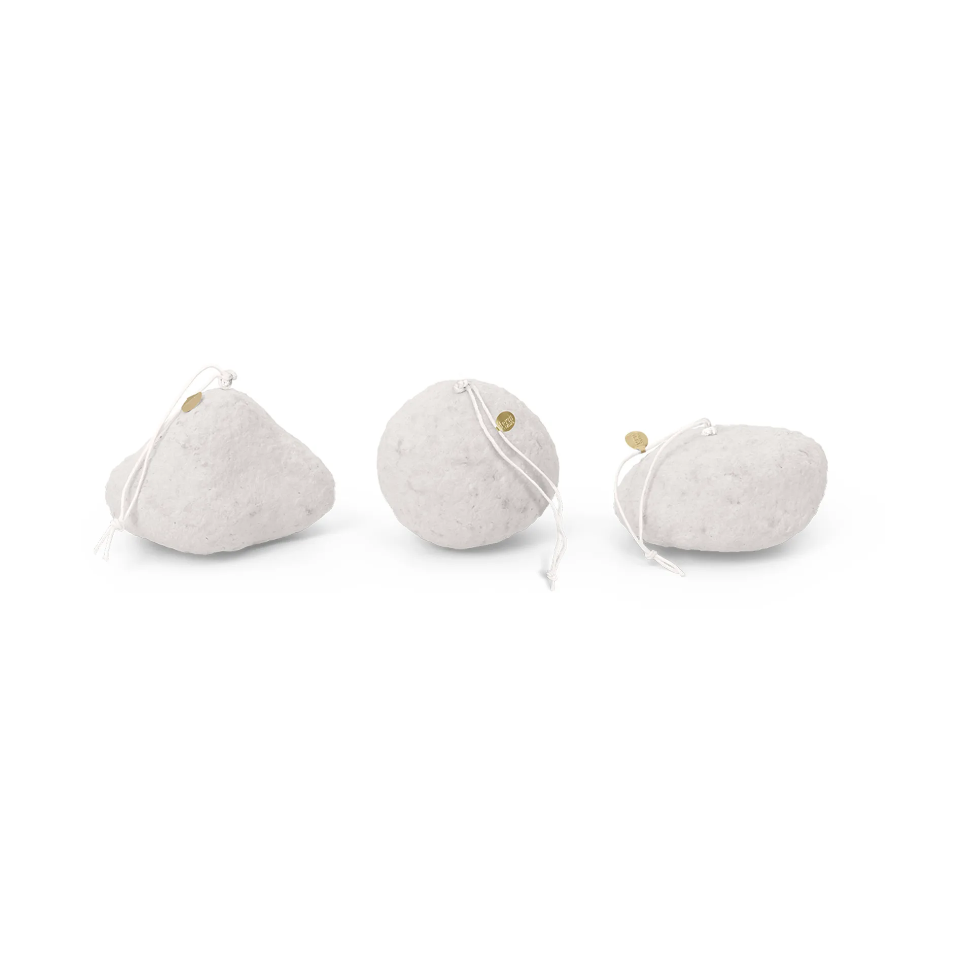 3 Colgantes de árbol de Navidad Snowball ornaments, White Ferm Living