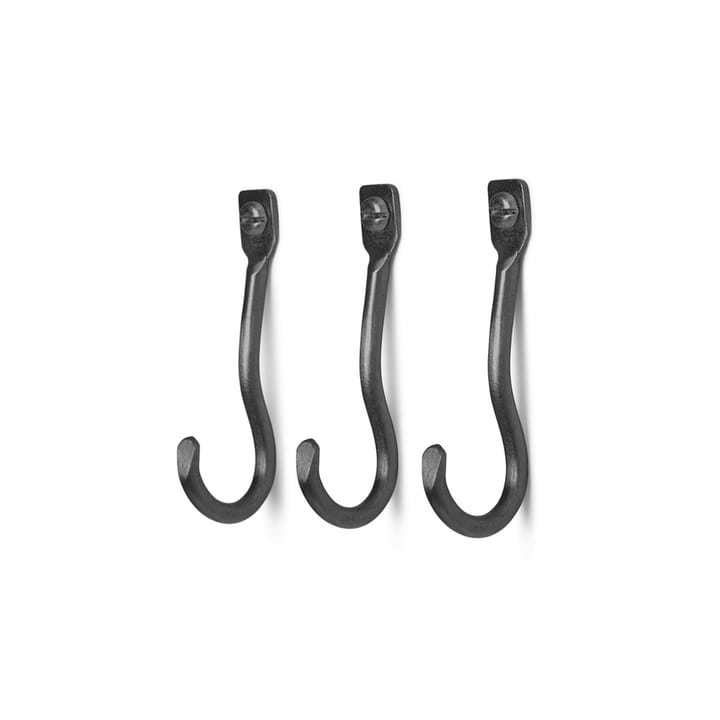 3 Ganchos Curvature - latón negro - Ferm Living