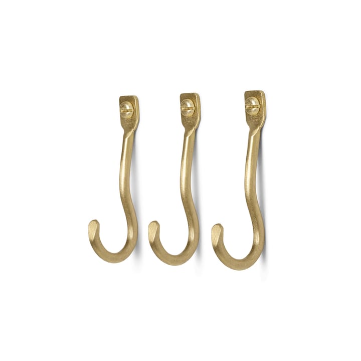 3 Ganchos Curvature - latón - Ferm Living