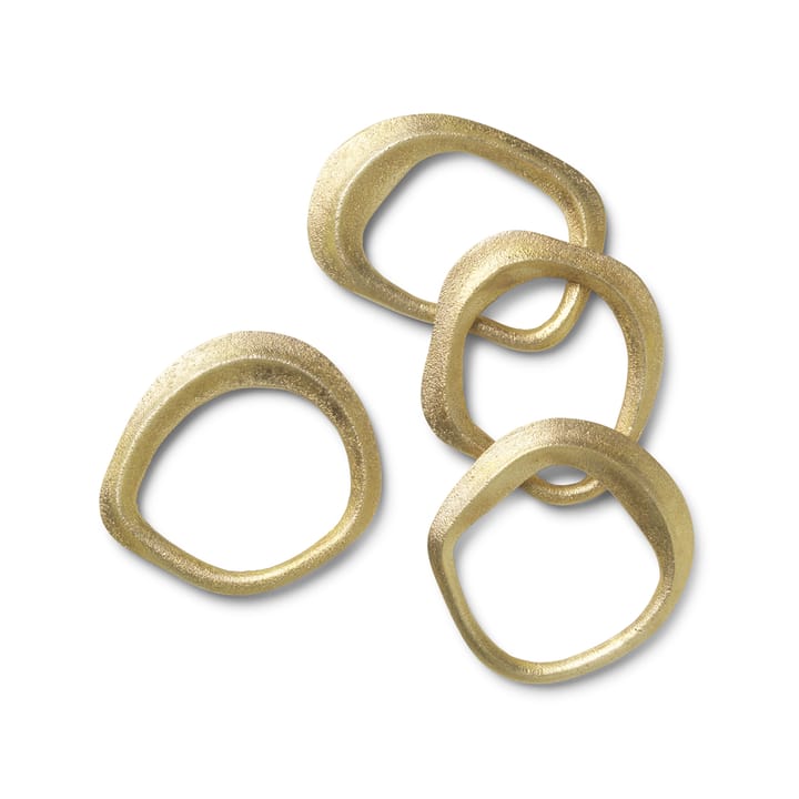 4 Anillos servilleteros Flow - Latón - Ferm Living