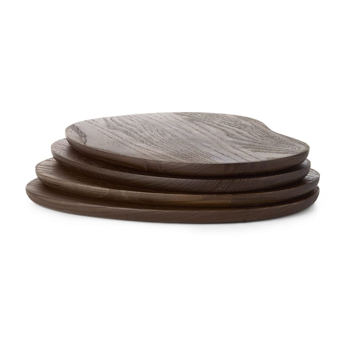 4 Bandejas Cairn butter boards, Dark Brown Ferm Living