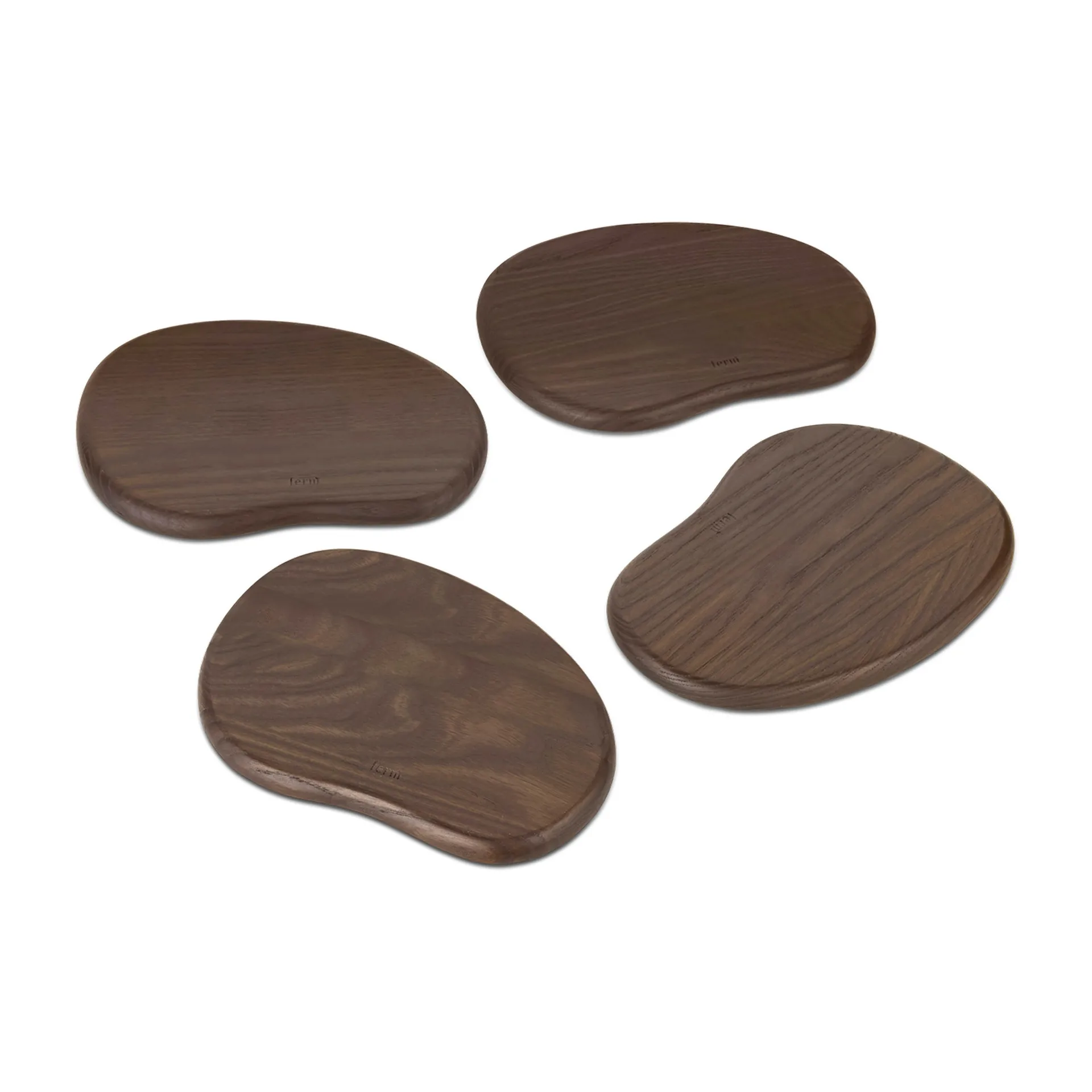4 Bandejas Cairn butter boards, Dark Brown Ferm Living