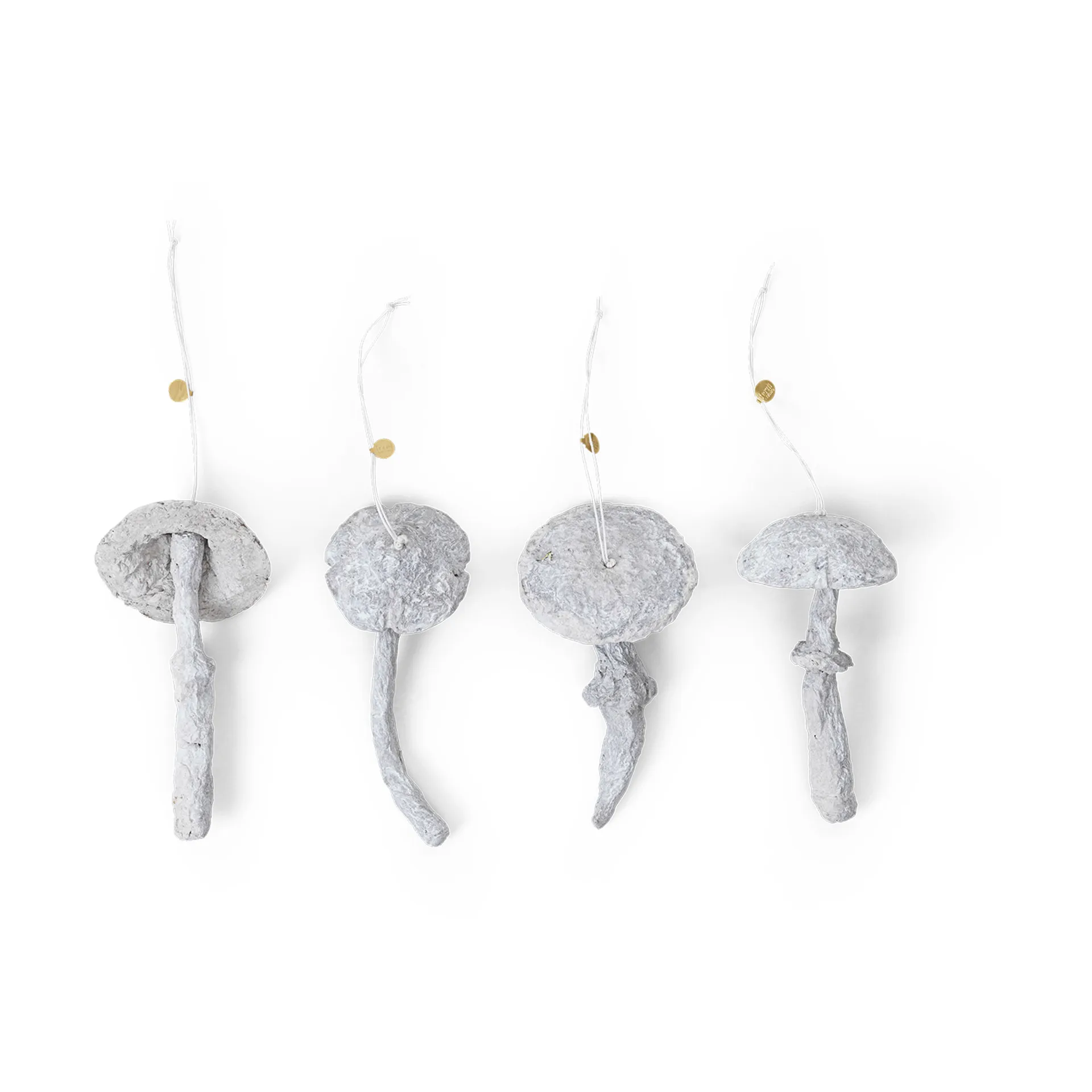 4 Colgantes de árbol de Navidad Mushroom ornament, Faded white Ferm Living