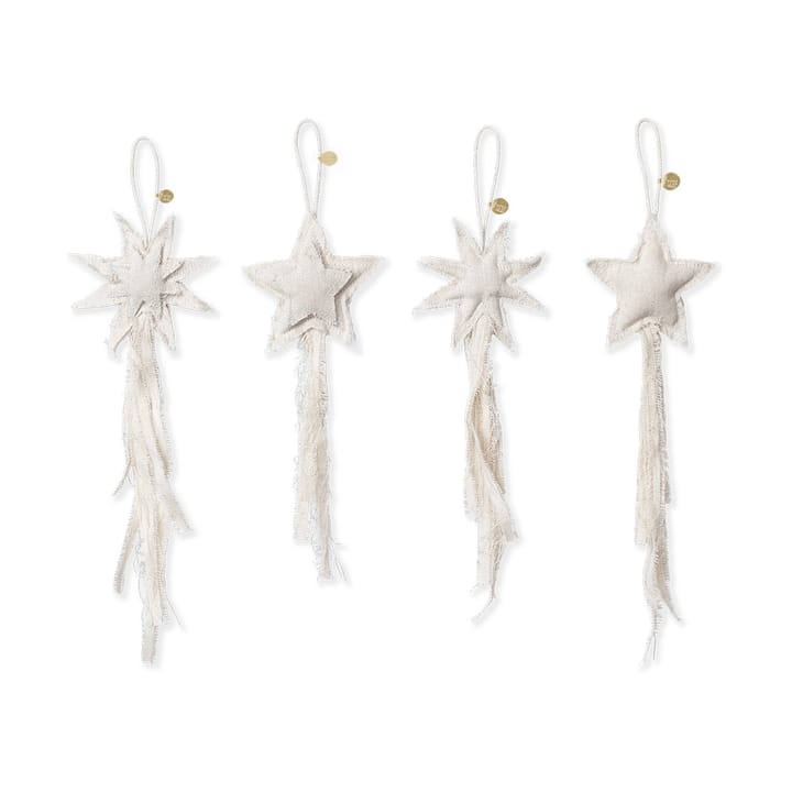 4 Colgantes de árbol de Navidad Vela Star Ornaments, Natural Ferm Living