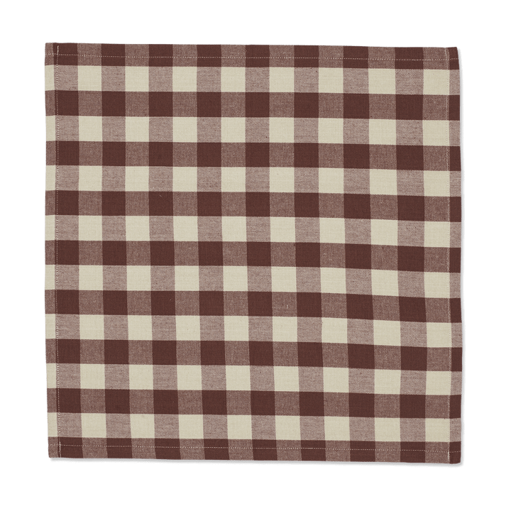 4 Servilletas de algodón Bothy Check bomullsservett 40x40 cm - Cinnamon-grey green - ferm LIVING